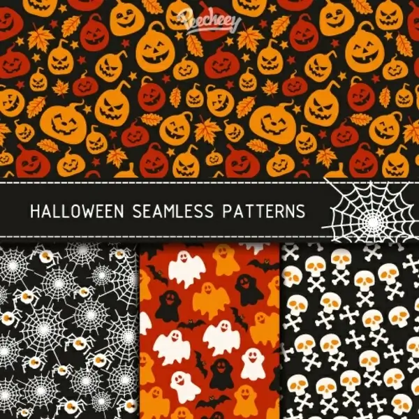 halloween patterns illustration