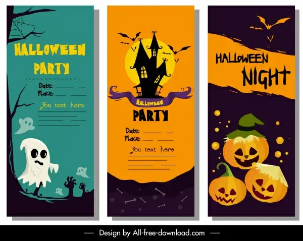 halloween poster templates classic colorful horror decor