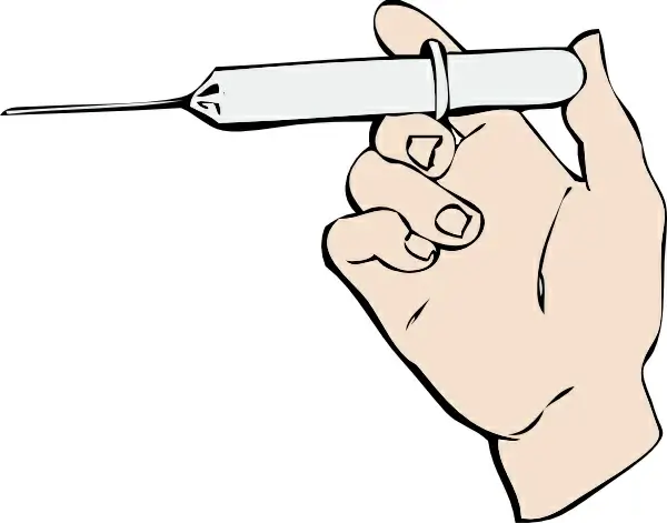 Hand And Syringe clip art