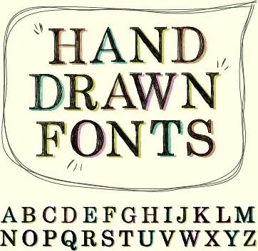 hand drawn fonts creative vector