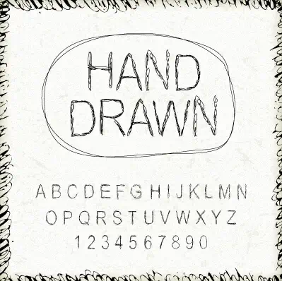 hand drawn fonts creative vector