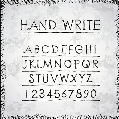 hand drawn fonts creative vector