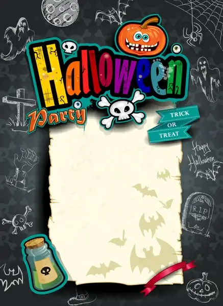 hand drawn halloween party background
