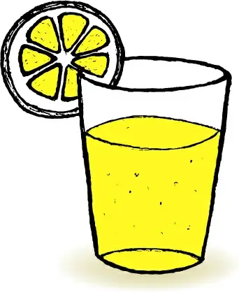 hand drawn lemonade with glass cup vector