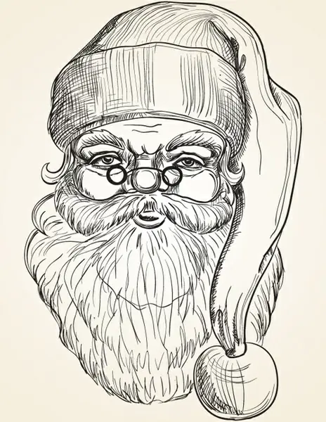 hand drawn vintage santa vector