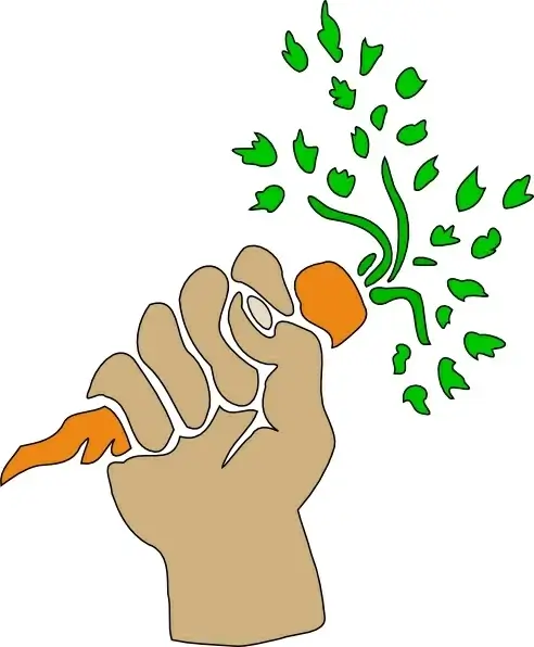 Hand Holding Carrot clip art