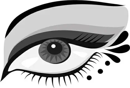eye icon sketch closeup black white style