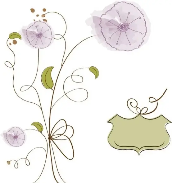 handpainted flowers background 02 vector