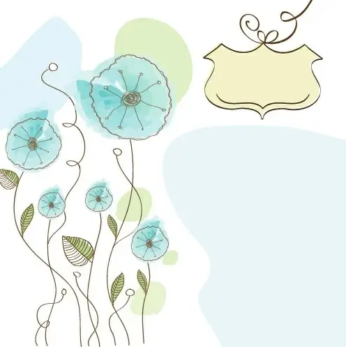 handpainted flowers background 03 vector