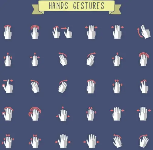 hands gestures design vector