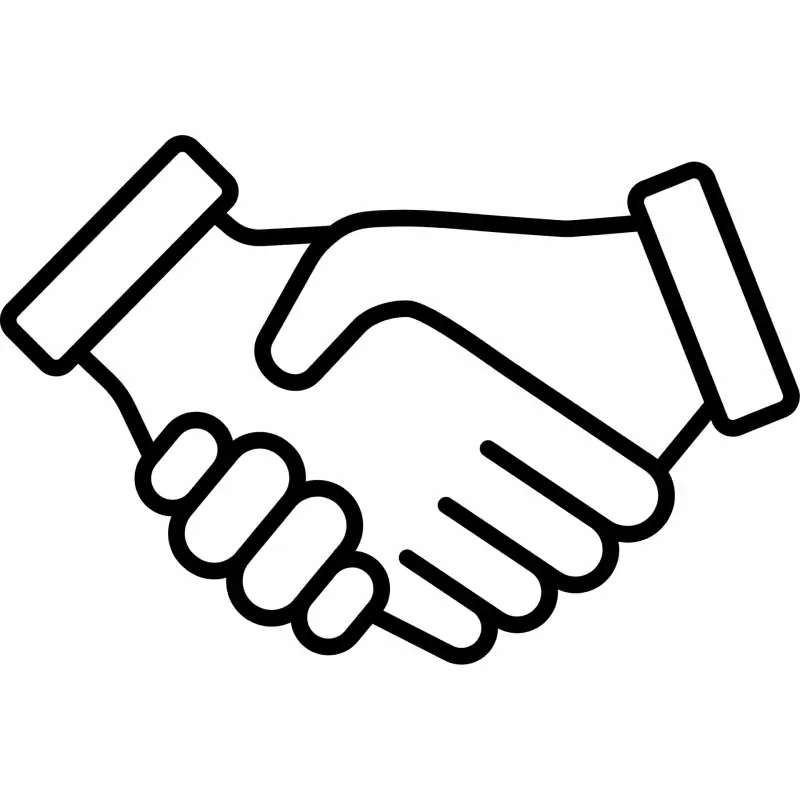 handshake icon flat geometrical outline