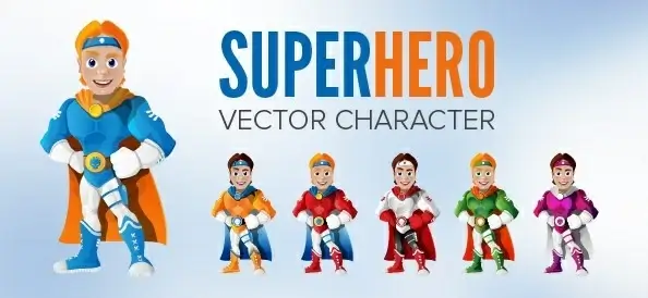 handsome superhero vector character