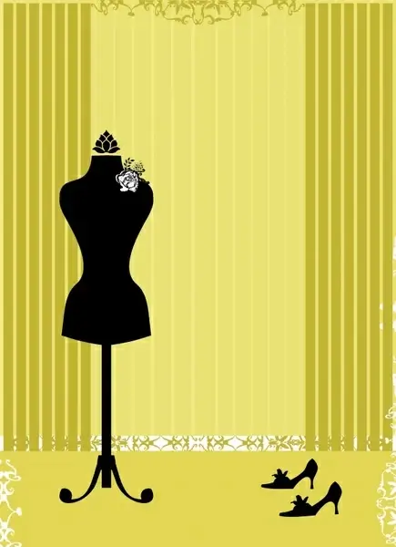 woman fashion advertising background elegant silhouette retro design