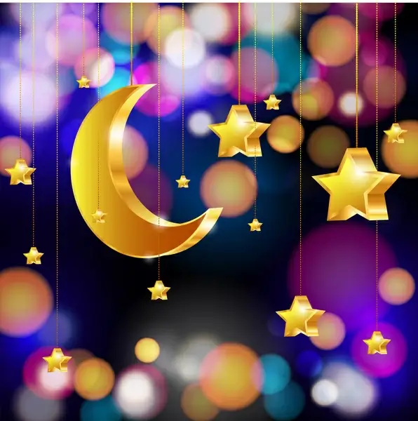 hanging moon star background