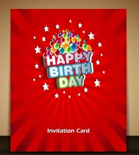happy birthday card vector set