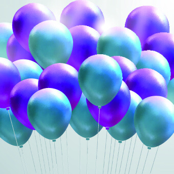 happy birthday colored balloons background