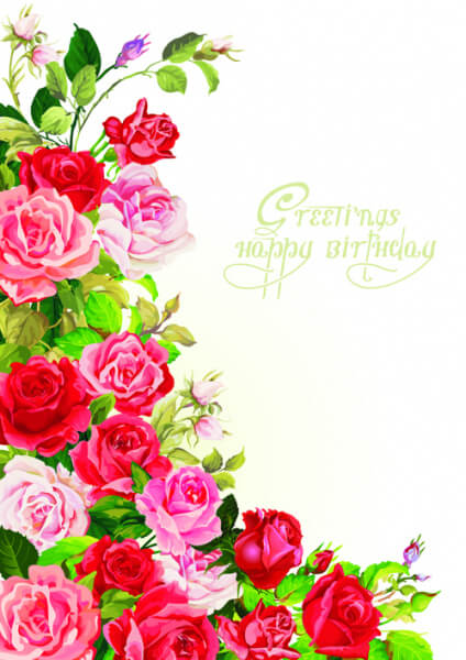 happy birthday flowers greeting cards