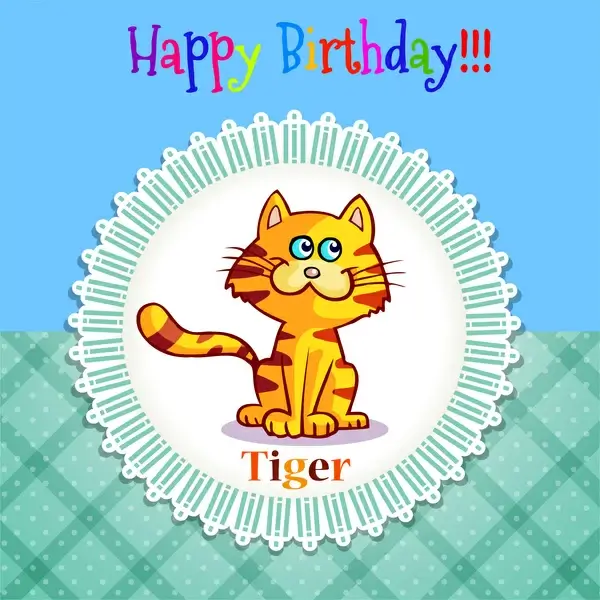 happy birthday tiger in frame