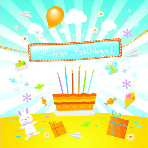happy birthday to baby cute background vector