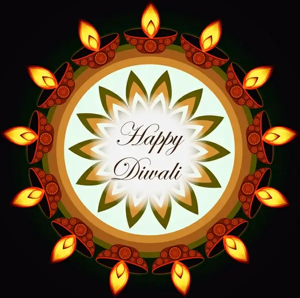 happy diwali design vector colorful background illustration