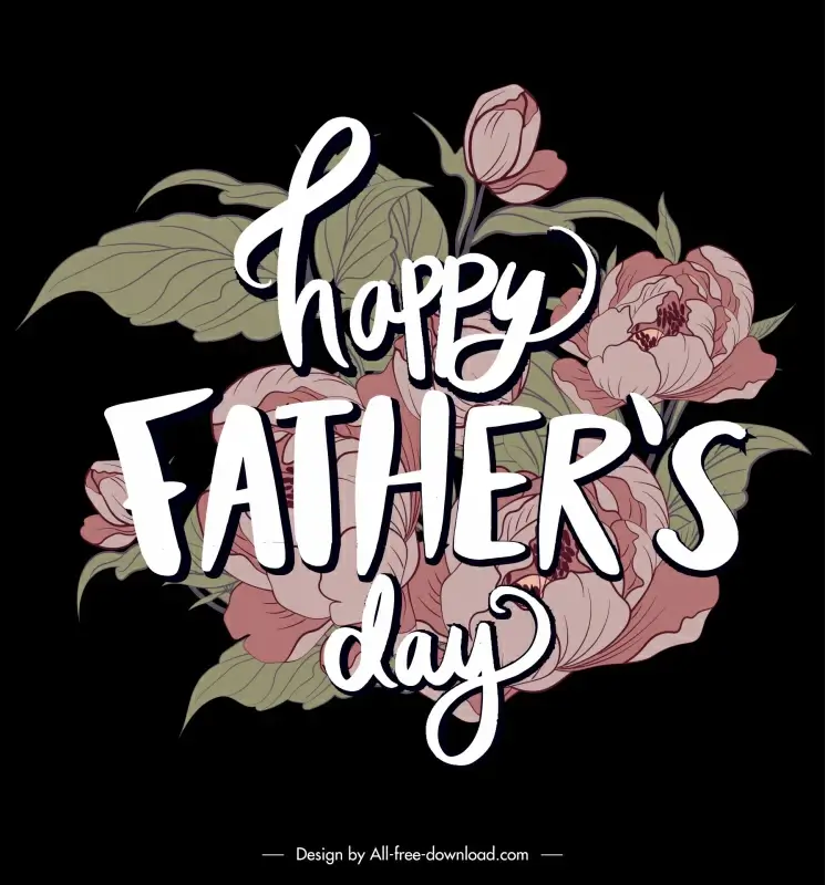 happy fathers day quotation template classic flowers decor