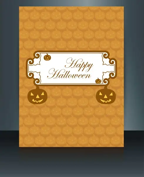 happy halloween card brochure reflection design vector