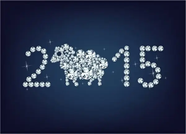 Happy new year 2015 creative greeting card