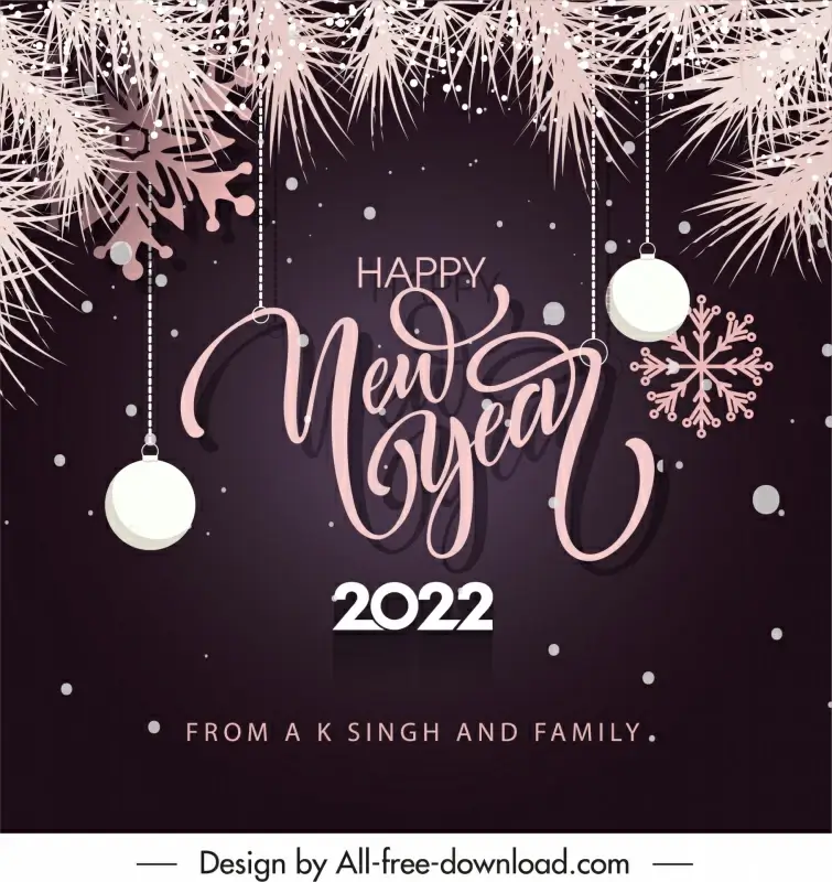 happy new year 2022 from a k singh and family banner template elegant classical xmas elements decor