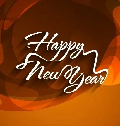 happy new year text with holiday background vector