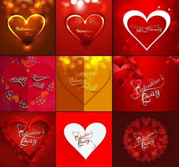 happy valentines day beautiful background for card collection vector design