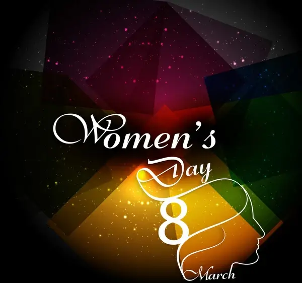 happy womens day colorful card or background vector design