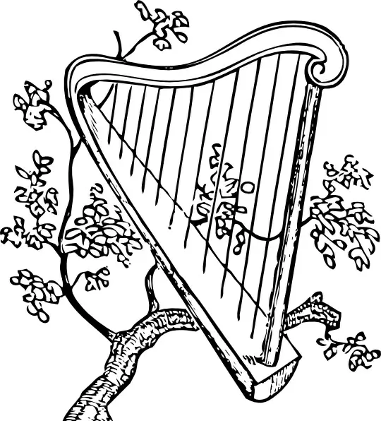 Harp And Branch clip art