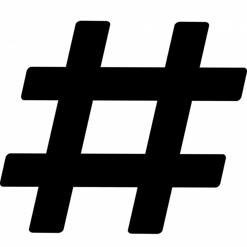 hashtag sign icon flat silhouette symmetric lines shape