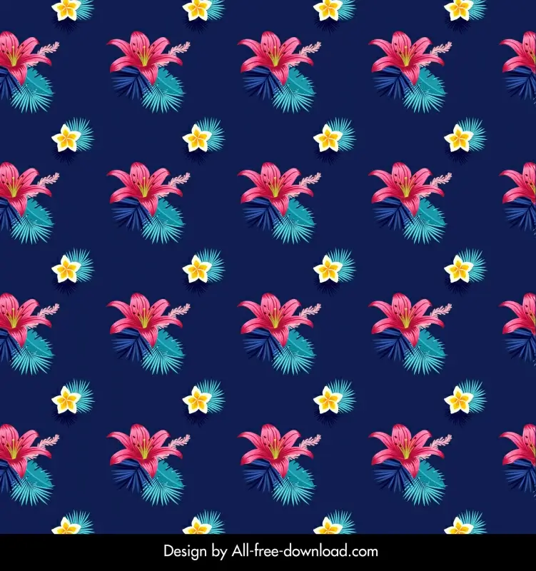  hawaii tropical pattern template repeating flowers plants decor