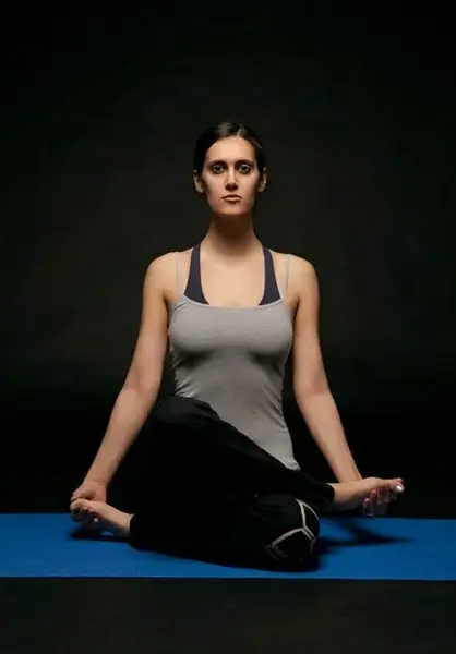 hd foreign women doing yoga stock photo
