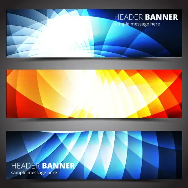 header banner design sets on light effect background