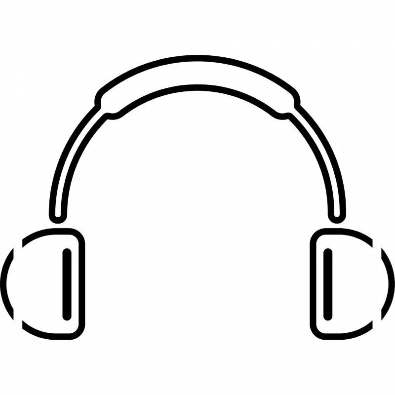 headphones alt sign icon flat symmetric geometric sketch