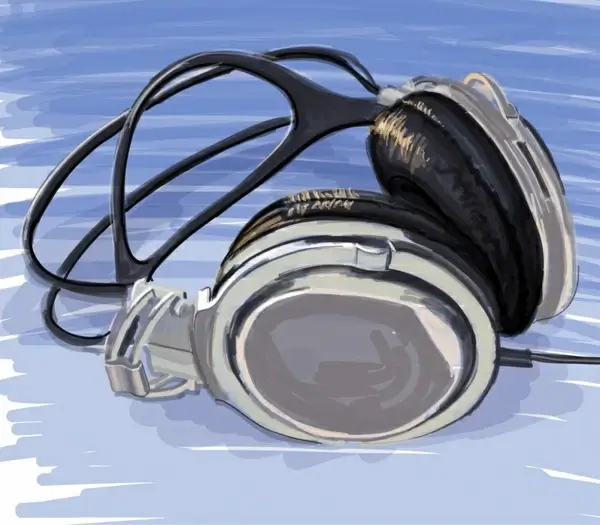 headphone background modern 3d sketch