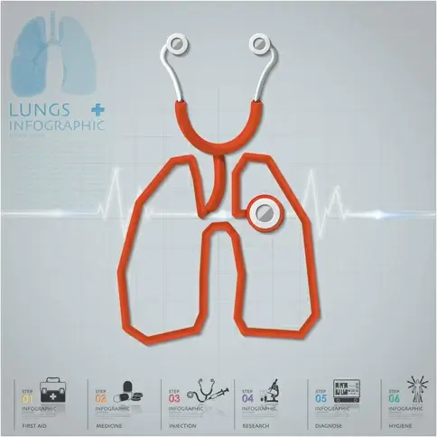 health and medical infographic with stethoscope vector