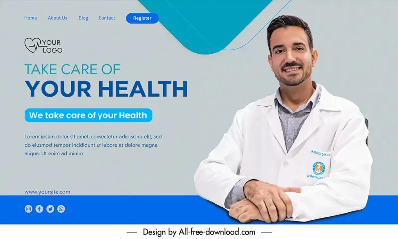 healthcare landing page template realistic elegance 