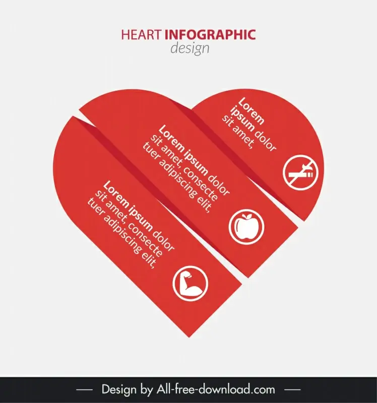 heart infographic design elements elegant modern 3d heart shape