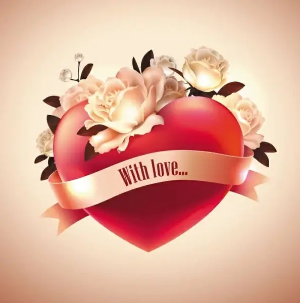 heart love label 07 vector