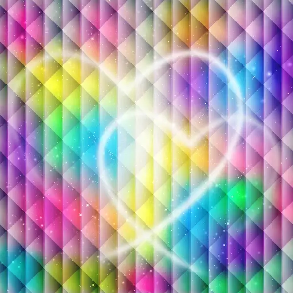 heart shape on rainbow color background