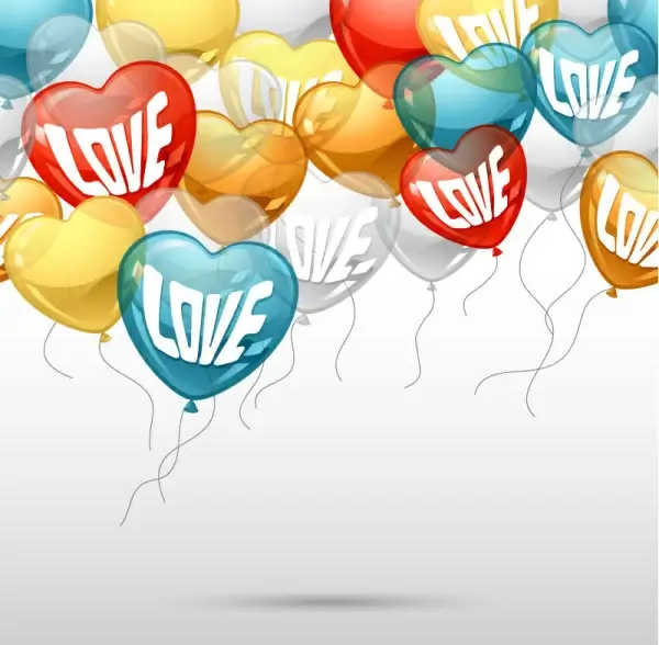 heart shaped balloon design vector