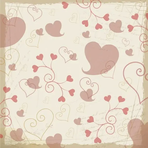 hearts background repeating classical sketch