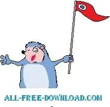 Hedgehog with Flag