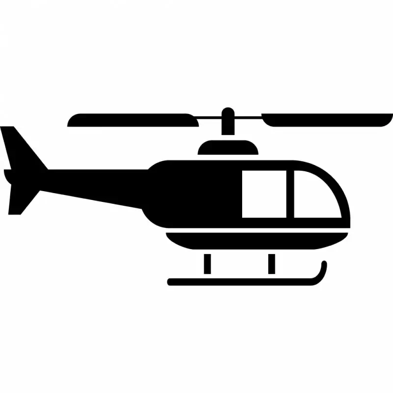 helicopter sign icon flat contrast black white sketch