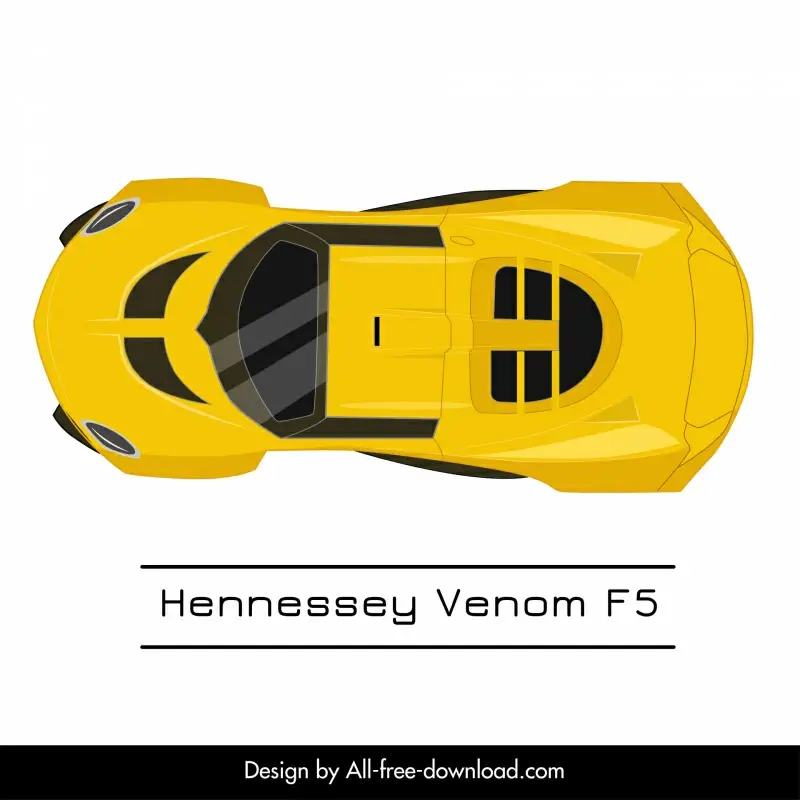 hennessey venom f5 car model advertising template modern top view design