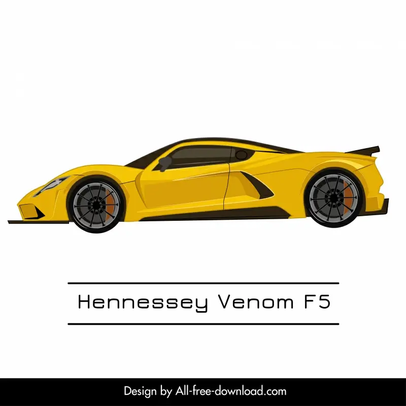 hennessey venom f5 car model icon modern side view design