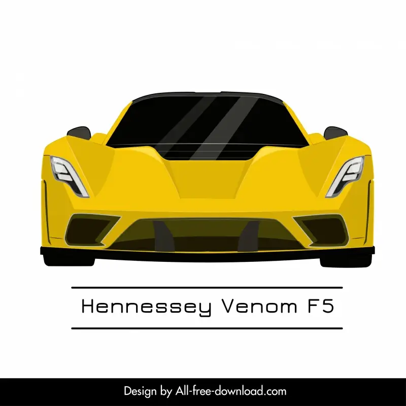 hennessey venom f5 car model template modern symmetric front view design